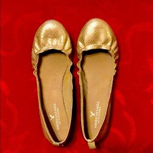 EUC! AEO Snakeskin-Print Ballet Flats